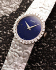 Piaget Ladies White Gold Lapis Diamond Bracelet Watch
