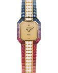 Rolex Yellow Gold Rainbow Diamond & Sapphire Cellini Watch (Private Sale)