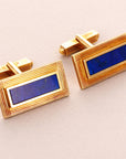 Patek Philippe 18K Yellow Gold Lapis Cufflinks, 1960s (Objet)