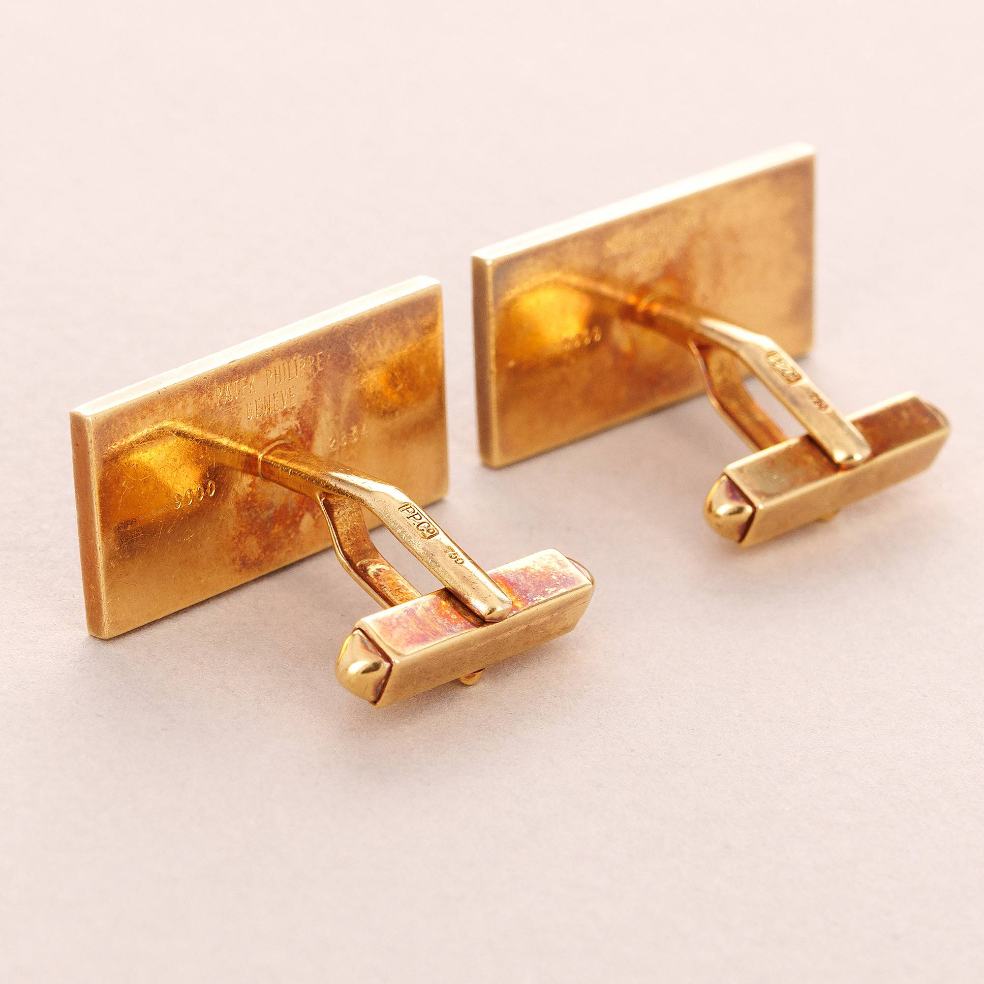 Patek Philippe 18K Yellow Gold Lapis Cufflinks, 1960s (Objet)