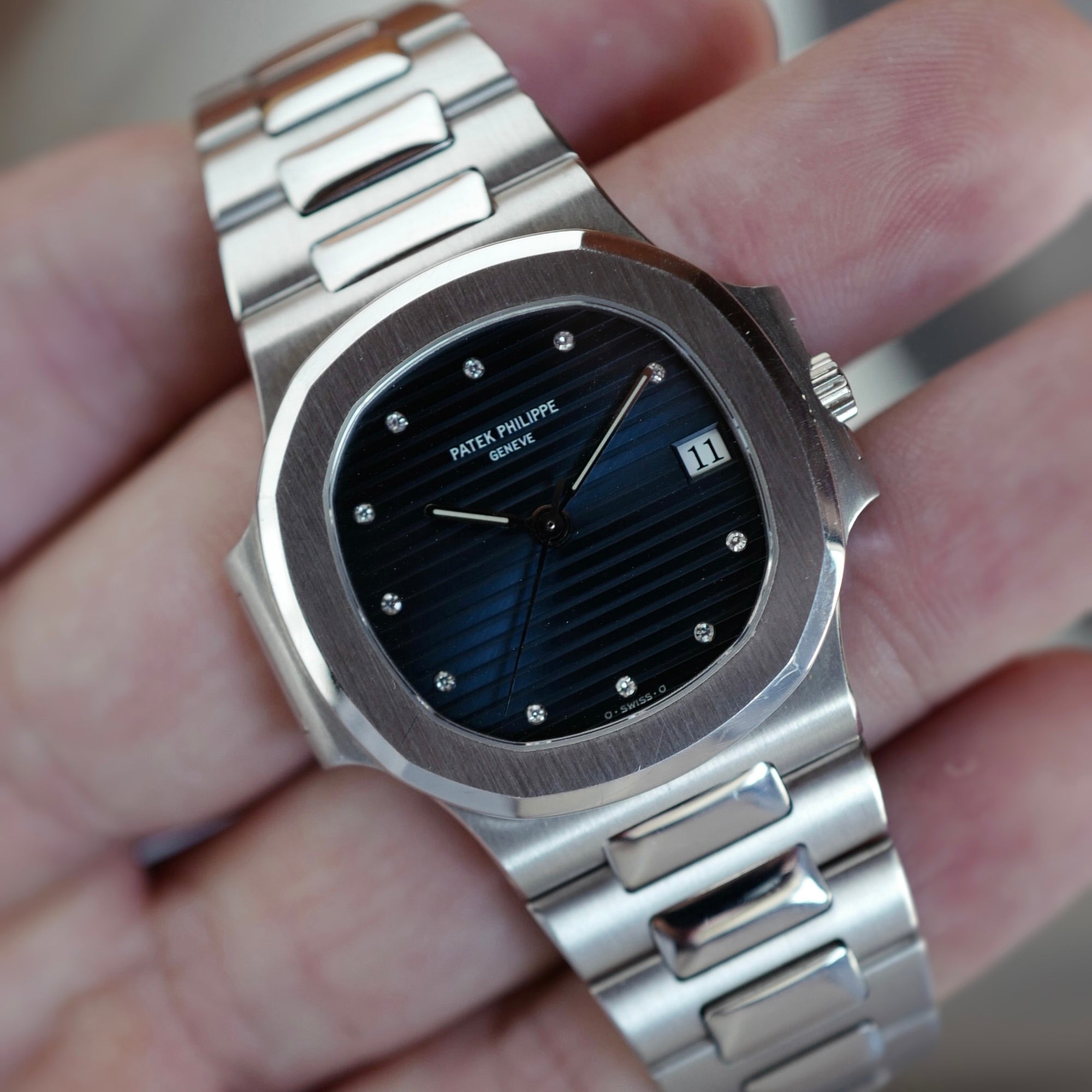 Patek Philippe Platinum Nautilus Watch Ref. 3800 with Original Box and Papers (New Arrival)