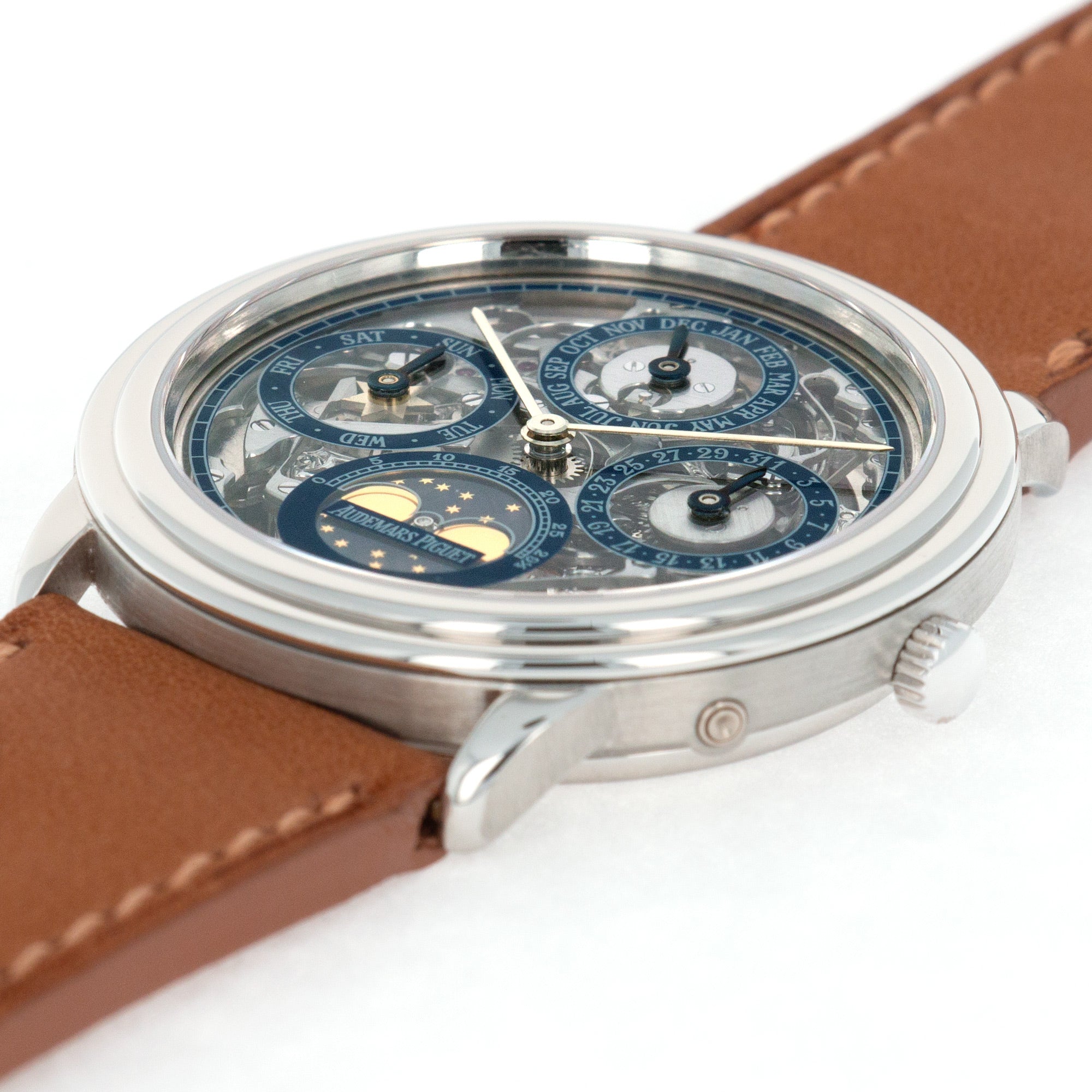 Audemars Piguet Platinum Skeleton Quantieme Perpetual Calendar Watch Ref. 25668