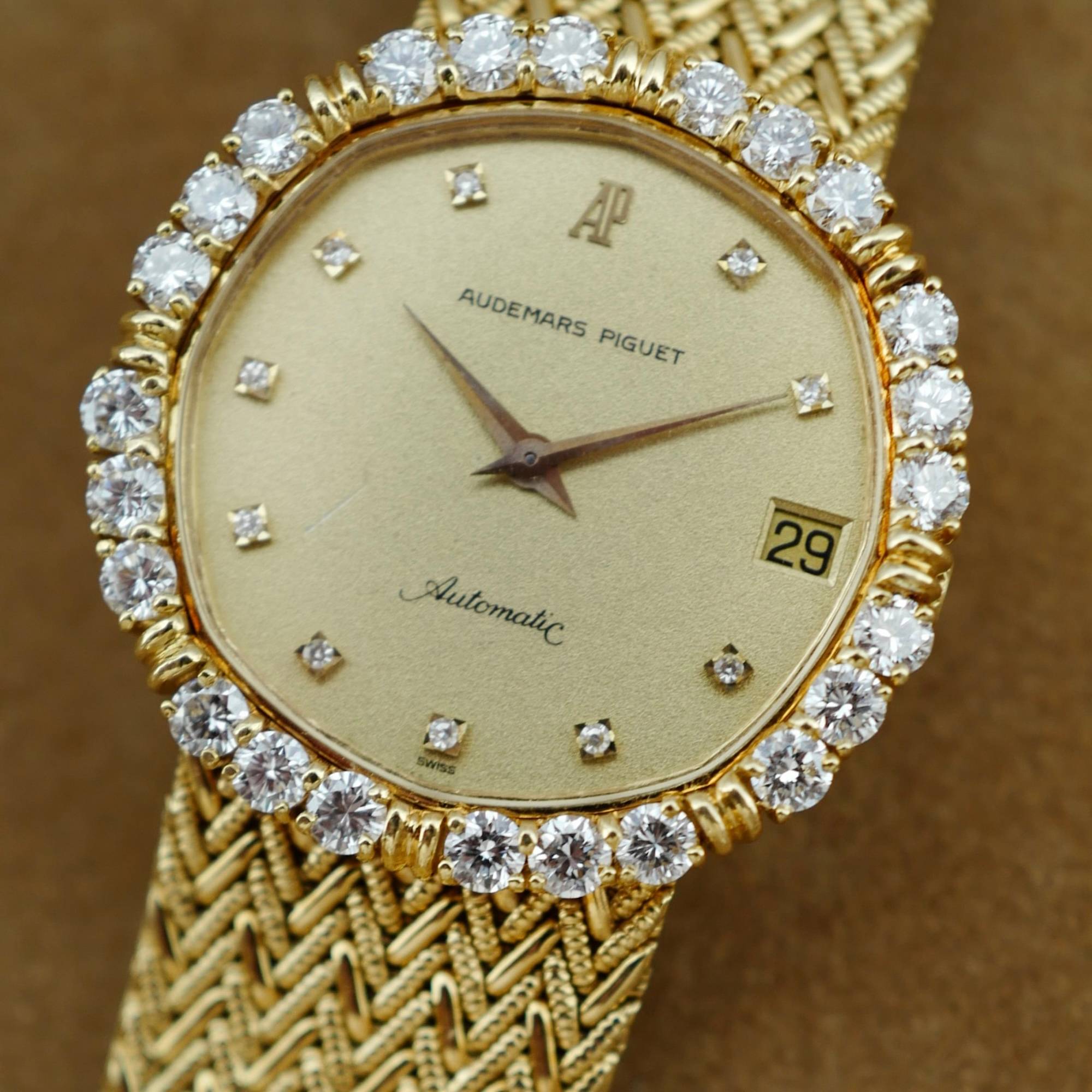 Audemars Piguet - Audemars Piguet Yellow Gold Automatic Diamond Watch - The Keystone Watches