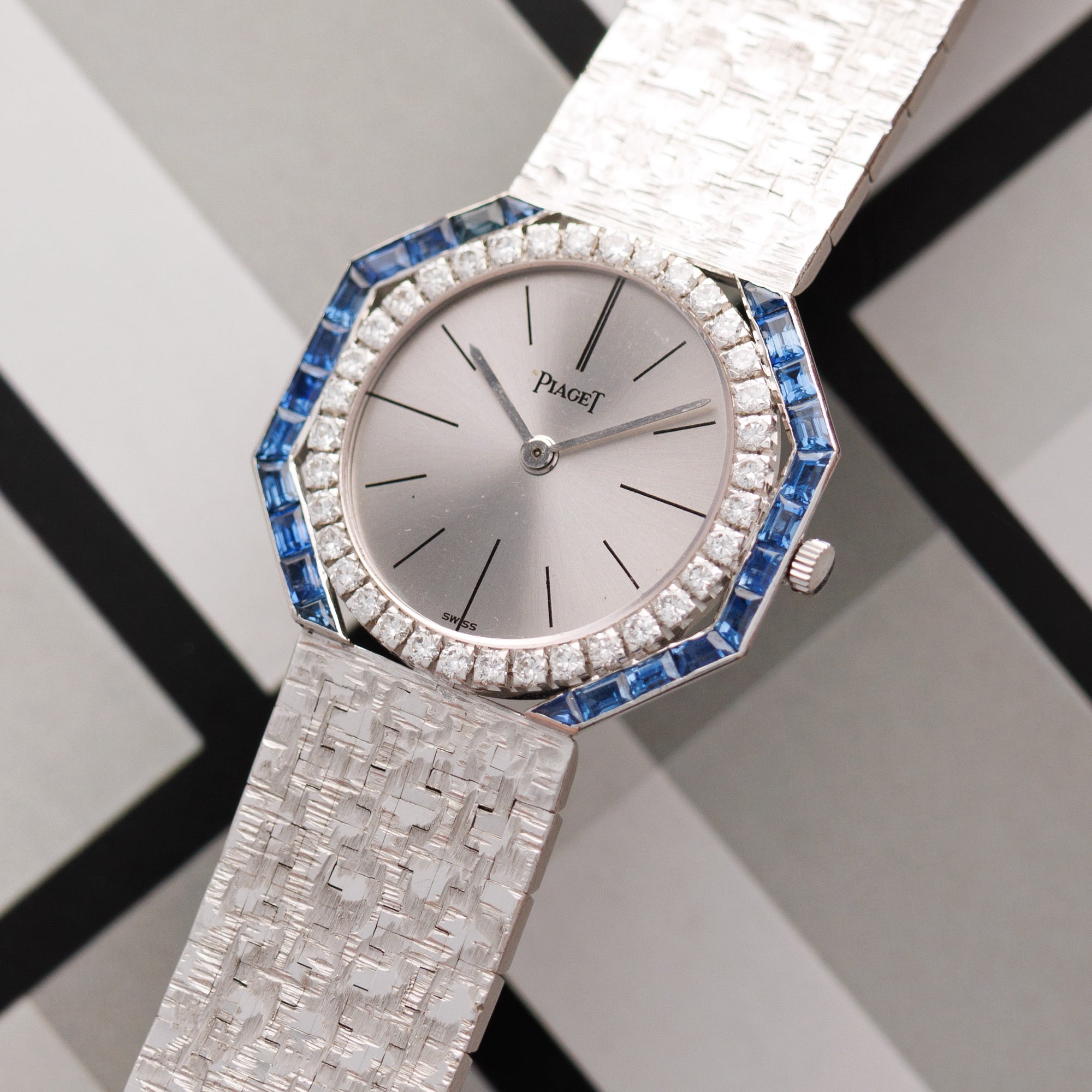 Piaget White Gold Diamond and Sapphire Bezel