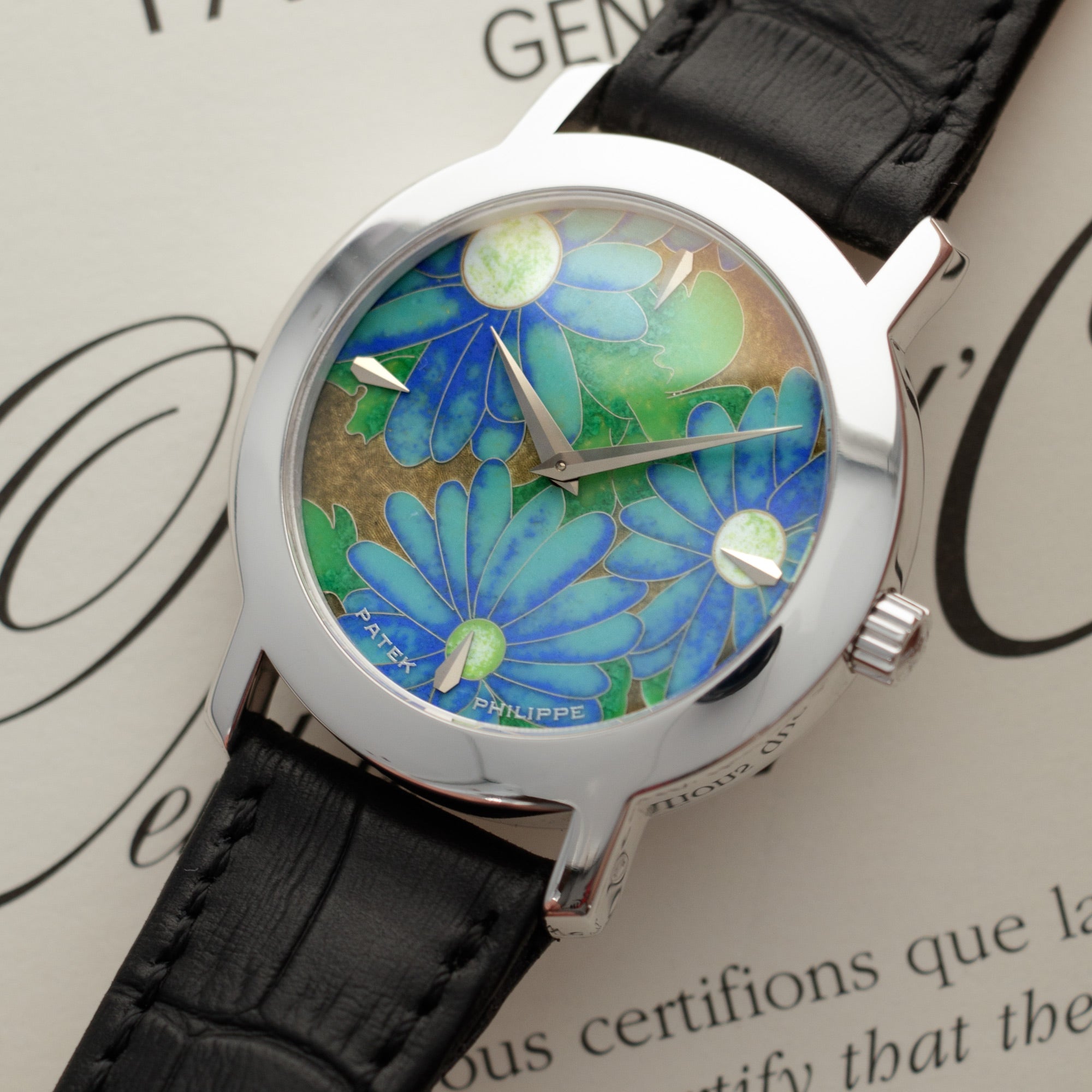 Patek Philippe White Gold Flower Handcraft Ref. 5075