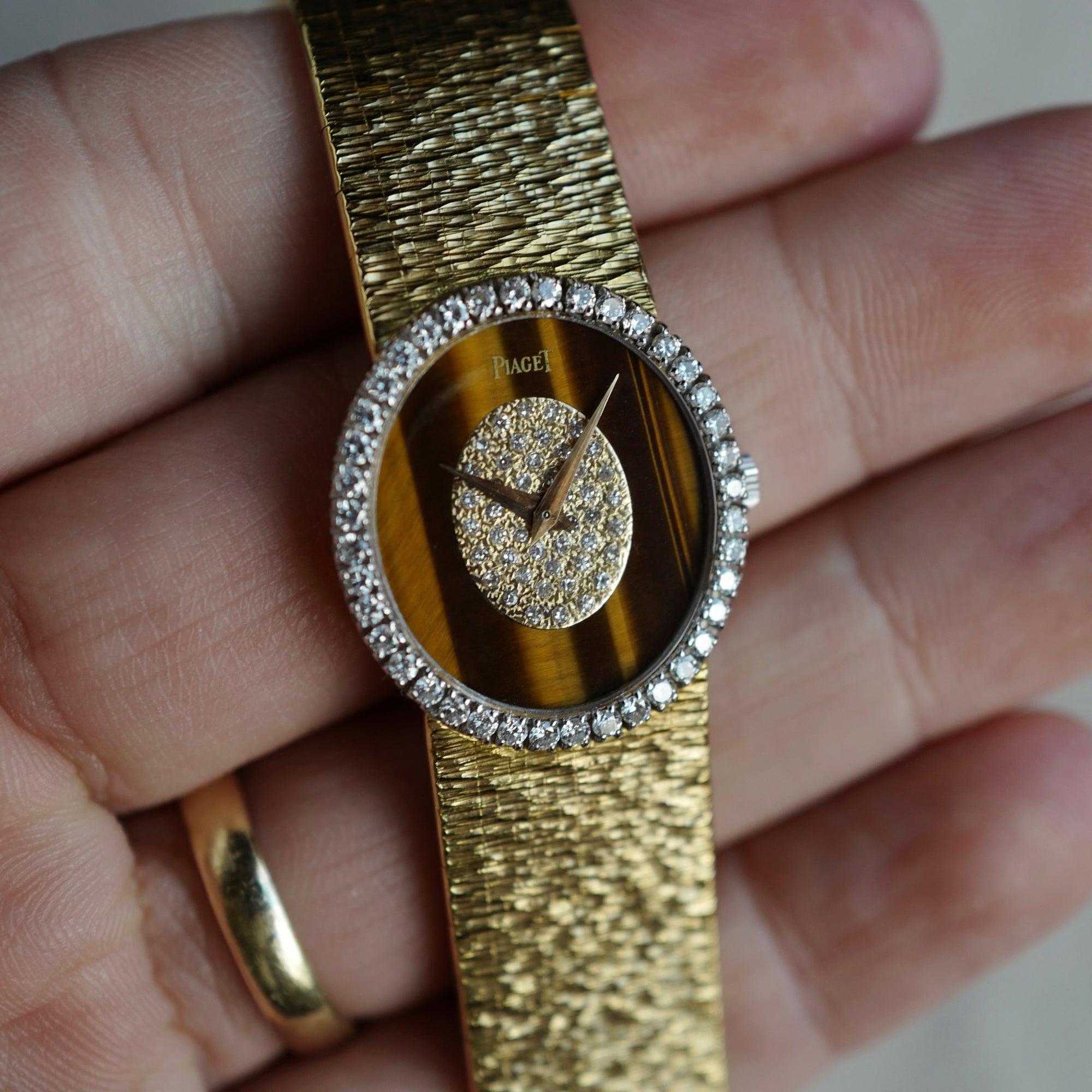 Piaget - Piaget Yellow Gold Tigerseye Diamond Watch Ref. 9826 - The Keystone Watches