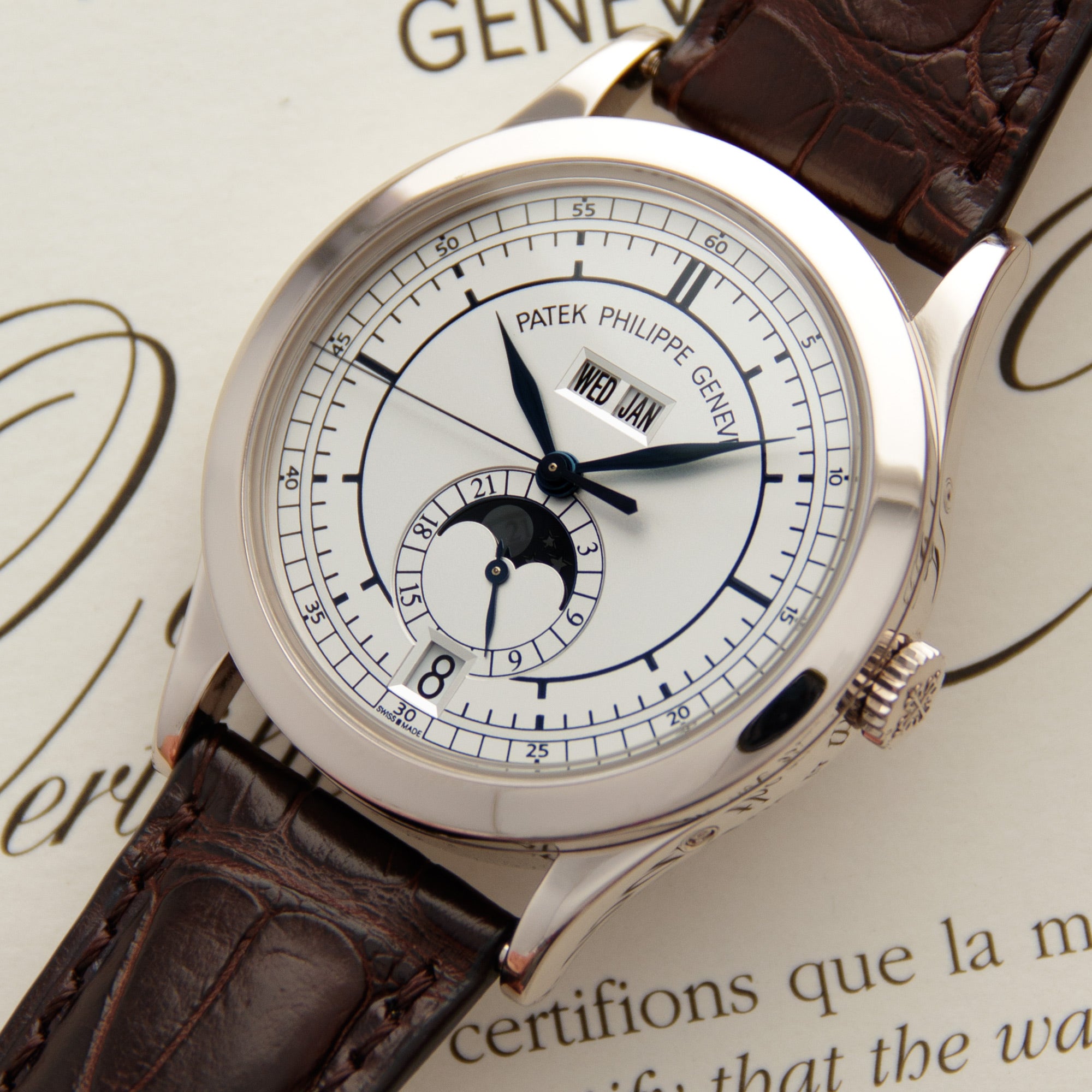 Patek Philippe White Gold Sector Dial Annual Calendar Watch Ref. 5396