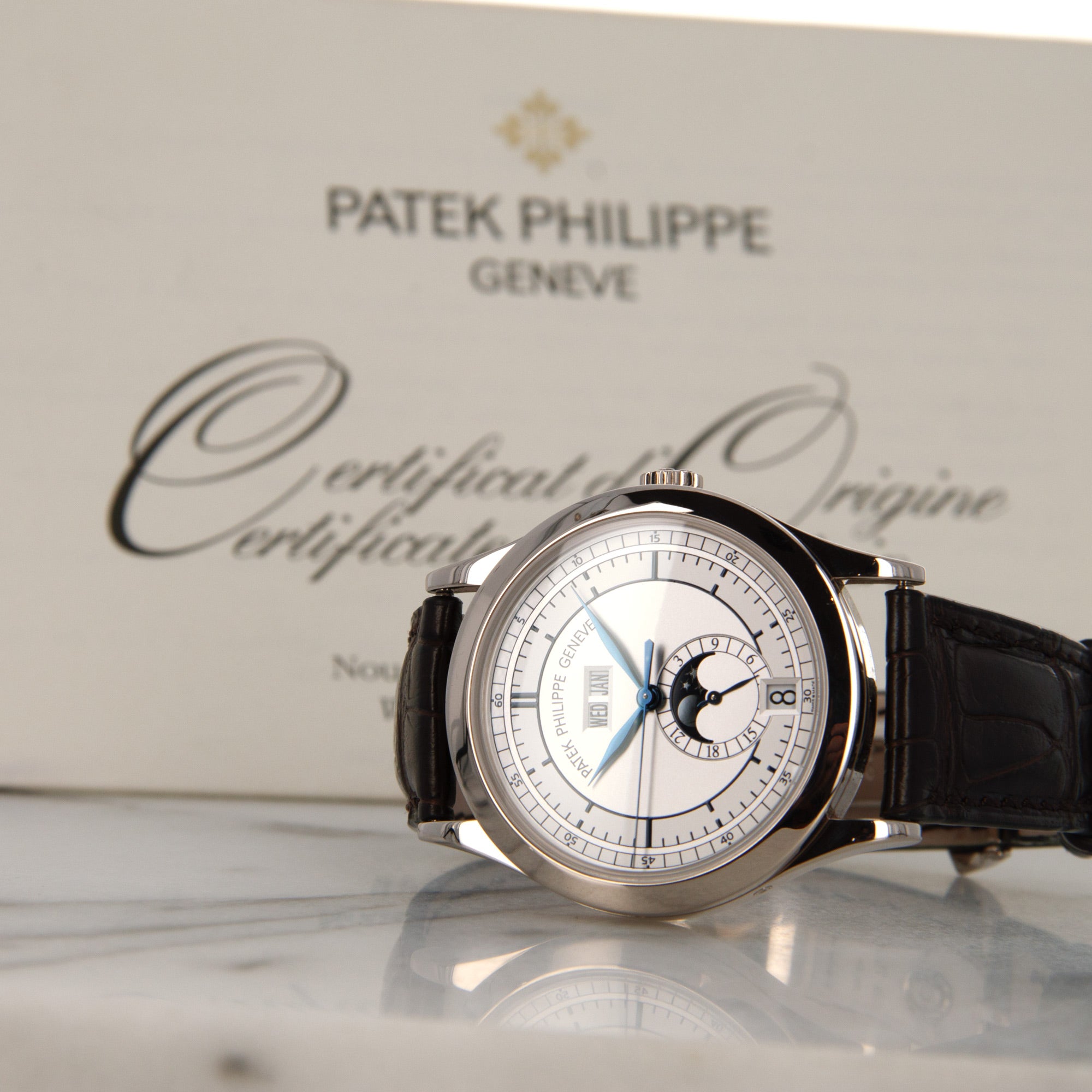 Patek Philippe White Gold Sector Dial Annual Calendar Watch Ref. 5396