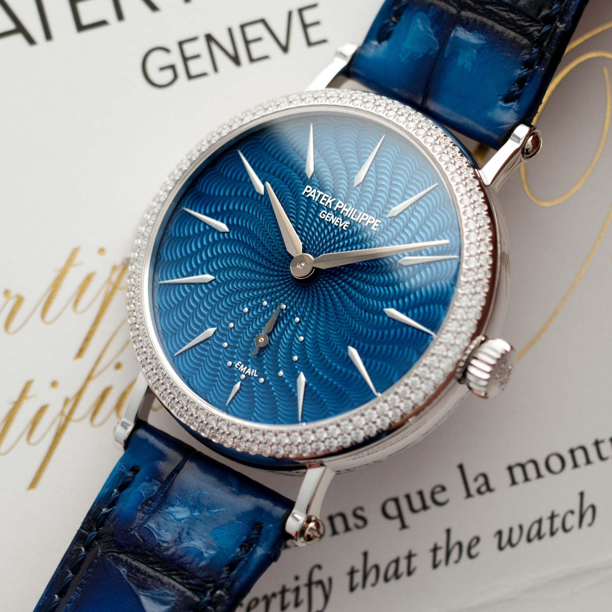 Patek Philippe - Patek Philippe Minute Repeater Enamel Diamond Watch Ref. 7040 - The Keystone Watches