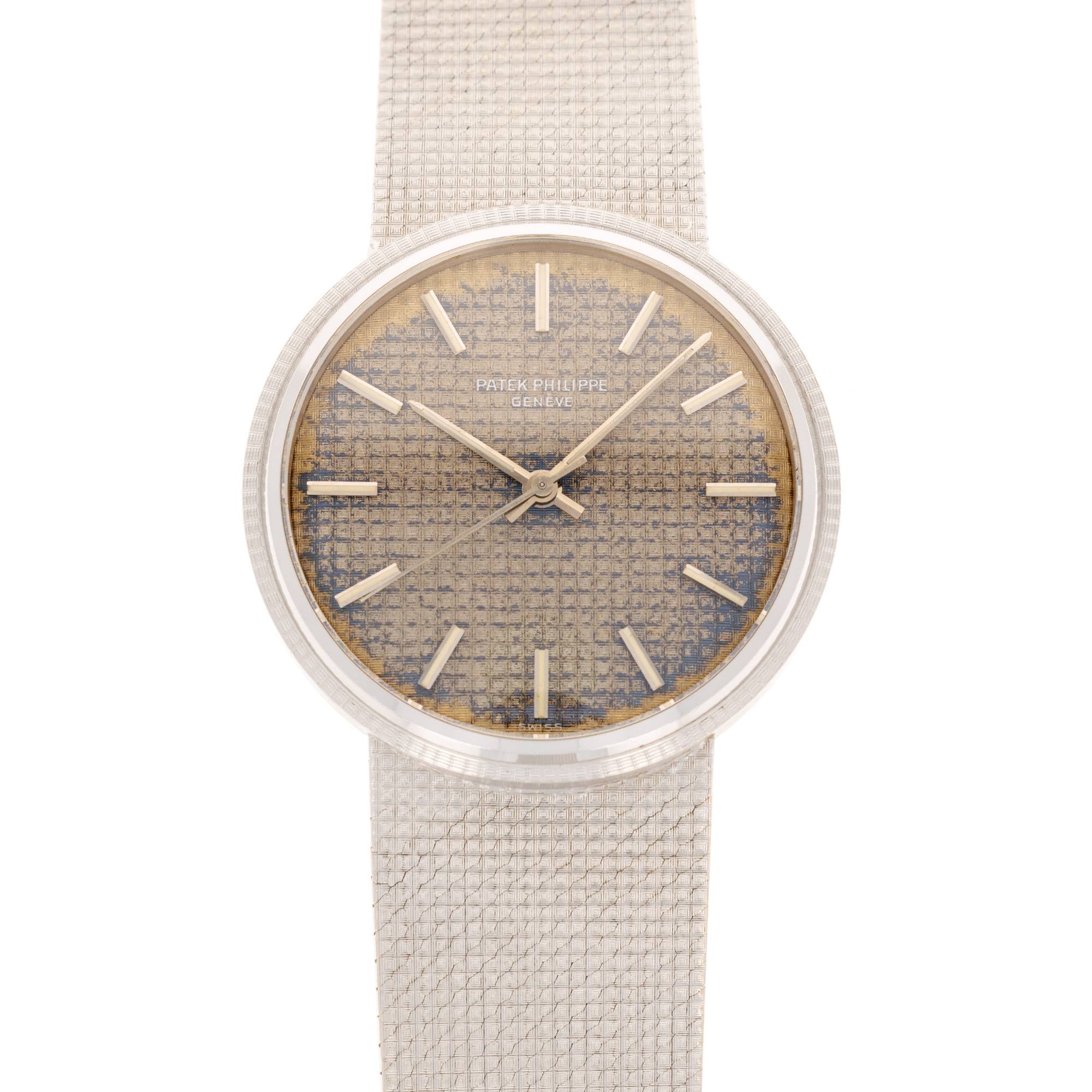 Patek Philippe White Gold Backwind Calatrava Ref. 3563 with Original Warranty