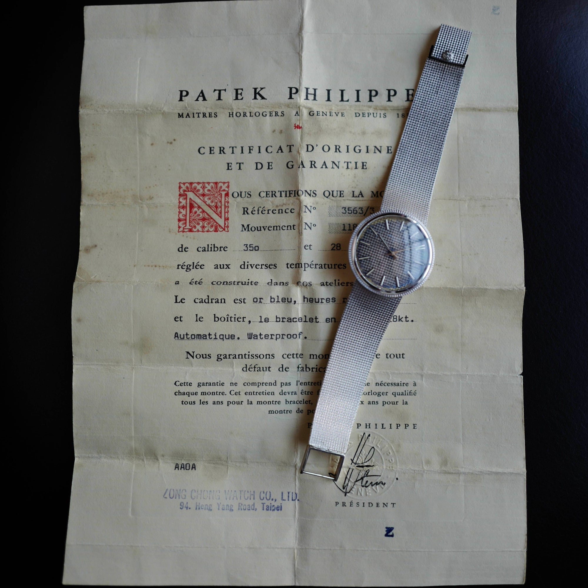 Patek Philippe - Patek Philippe White Gold Backwind Calatrava Ref. 3563 with Original Warranty - The Keystone Watches