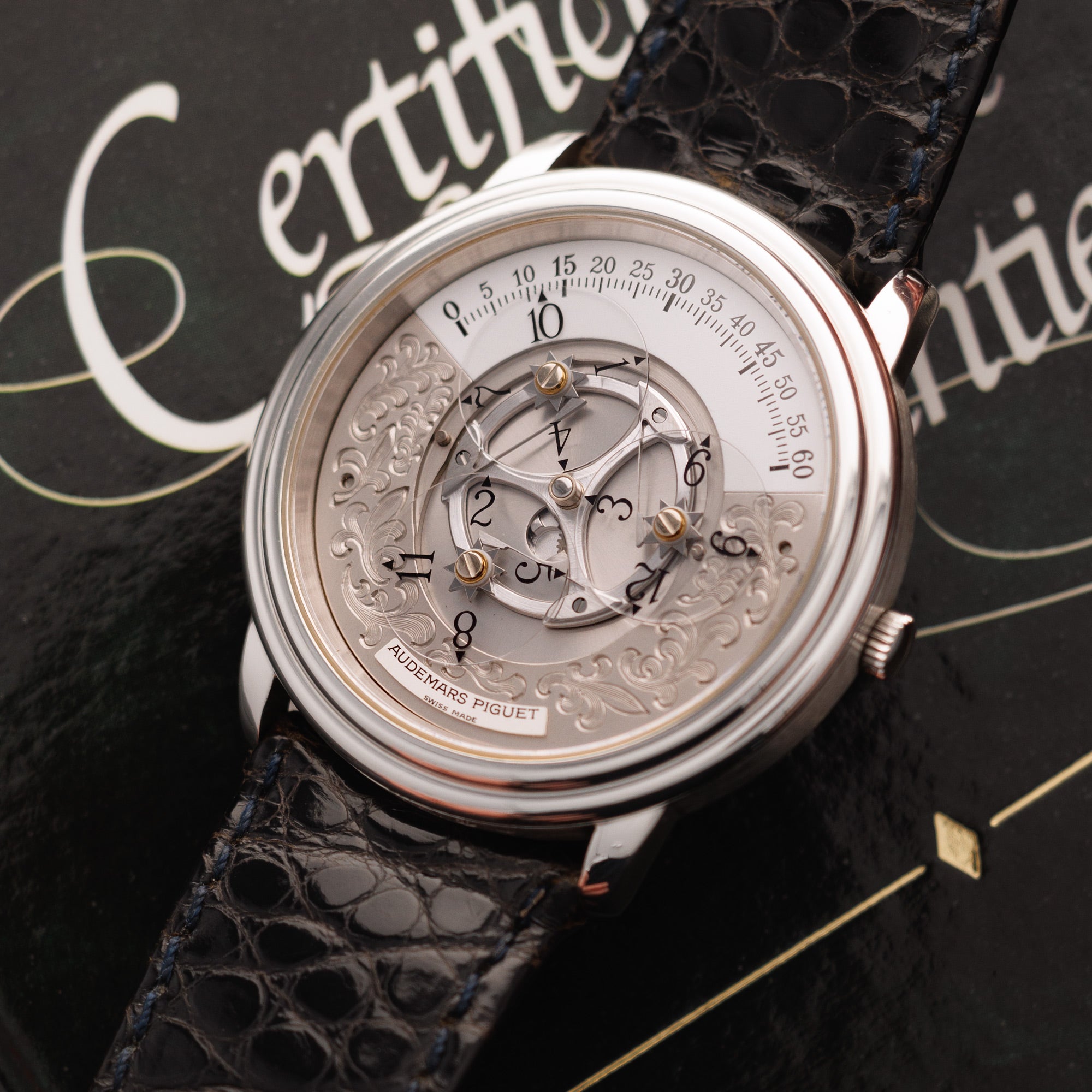 Audemars Piguet Platinum Star Wheel with Engraved Dial Ref. 25720