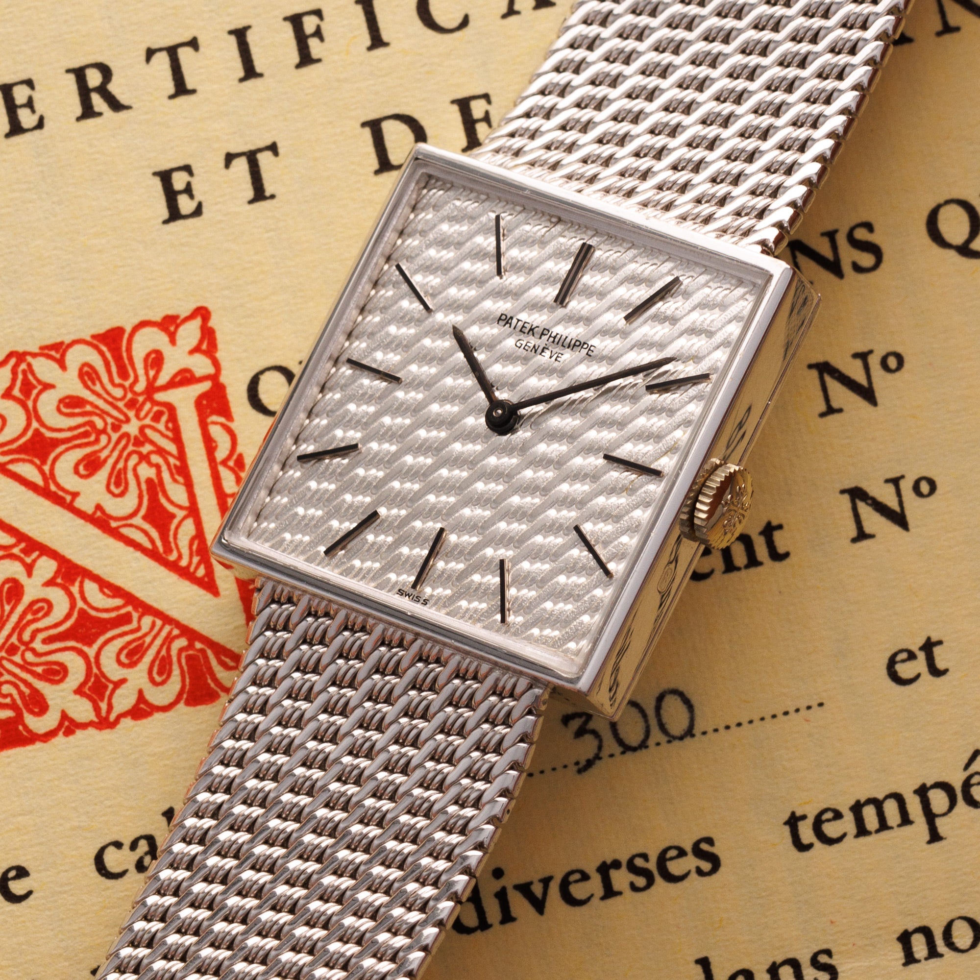 Patek Philippe White Gold Square Watch Ref. 3430