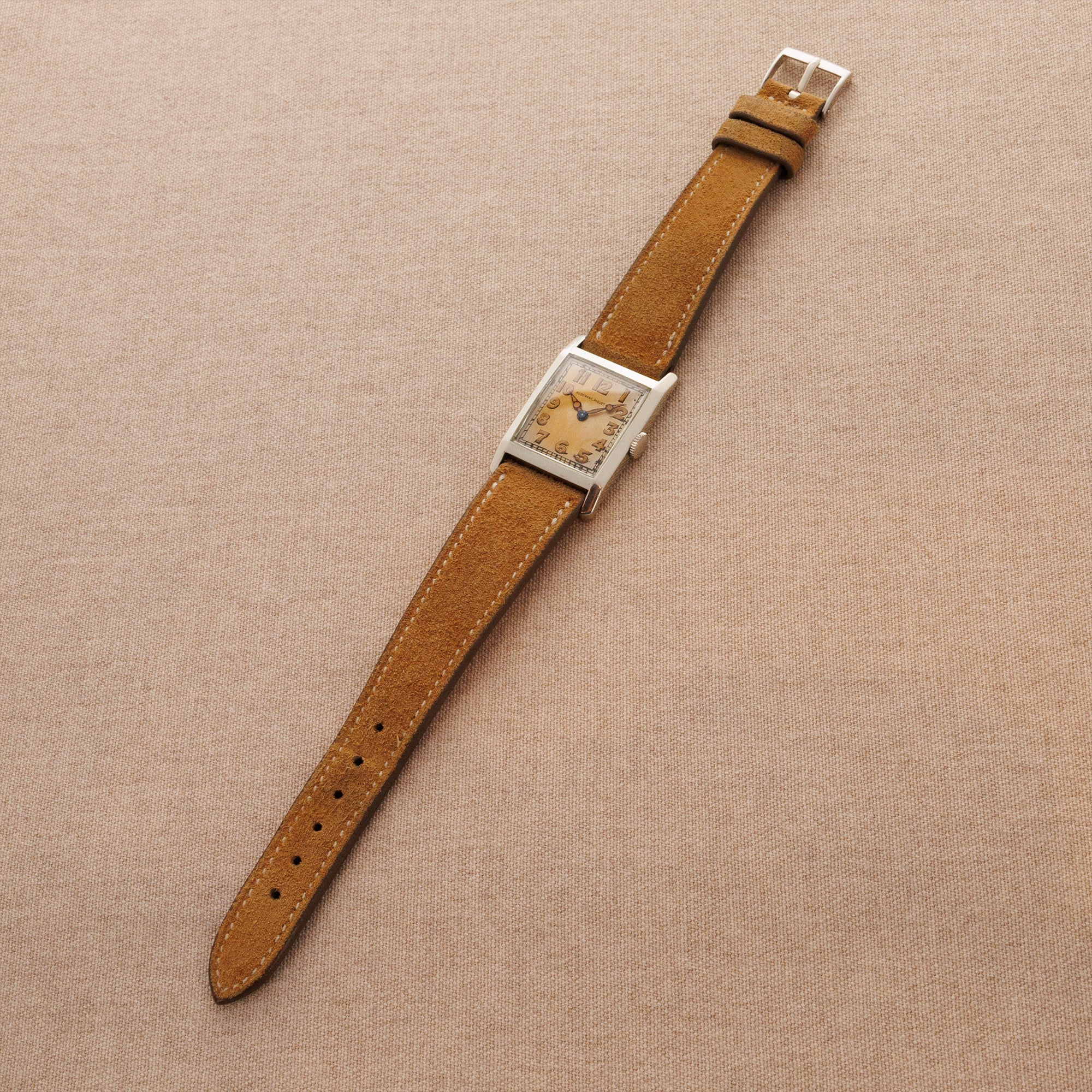Audemars Piguet - Audemars Piguet White Gold Tank Watch with Luminous Arabic Numerals - The Keystone Watches