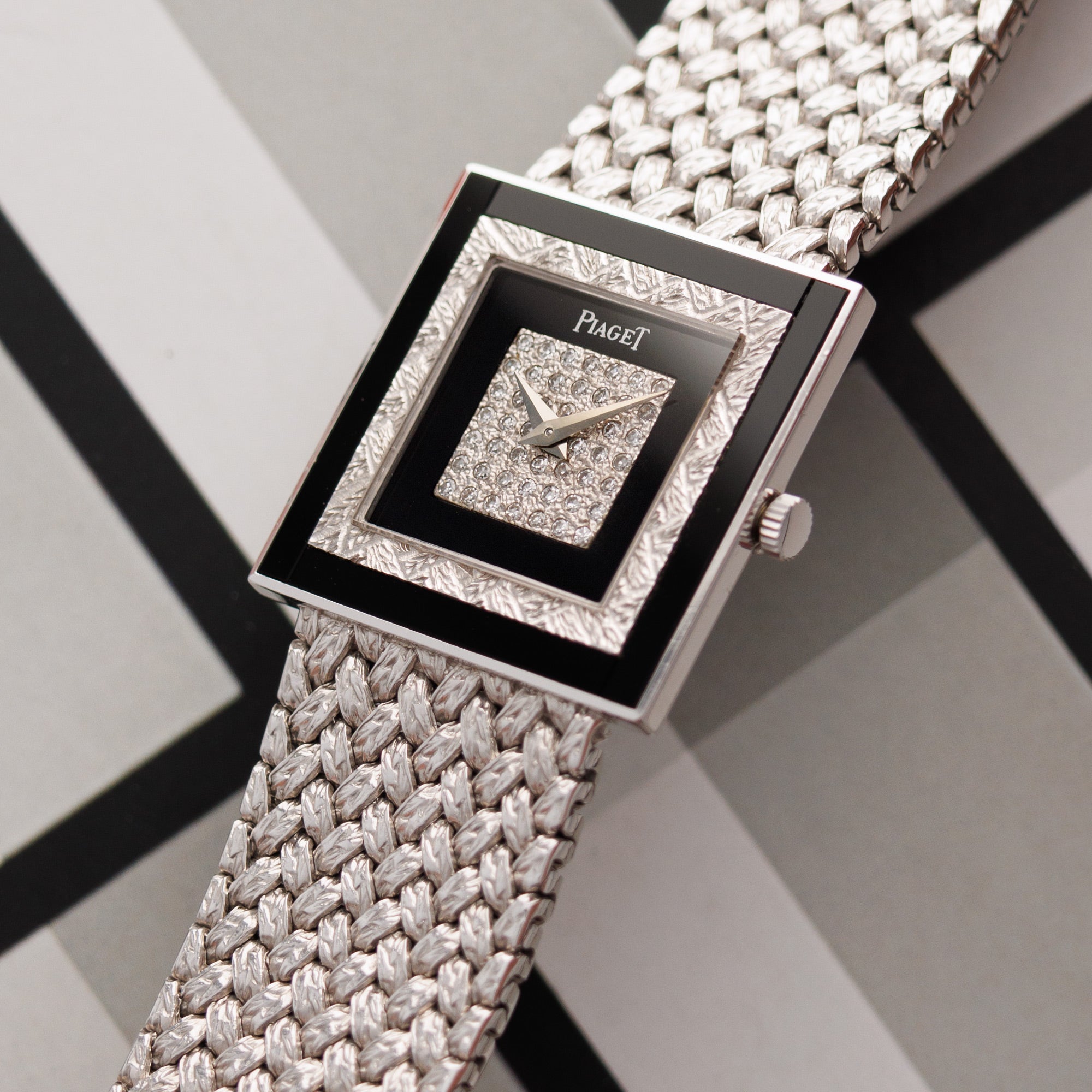 Piaget - Piaget White Gold Onyx Diamond Watch Ref. 9208D2 - The Keystone Watches
