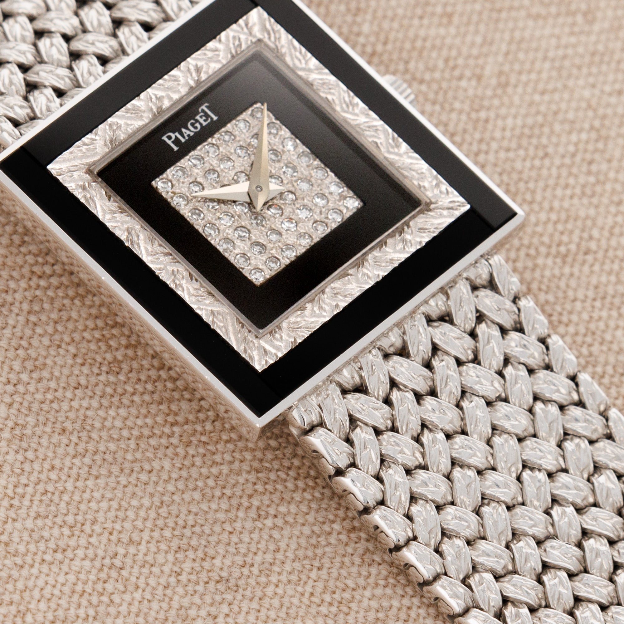 Piaget - Piaget White Gold Onyx Diamond Watch Ref. 9208D2 - The Keystone Watches