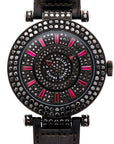 Franck Muller White Gold Double Mystery with Black Diamonds and Sapphires