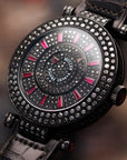 Franck Muller White Gold Double Mystery with Black Diamonds and Sapphires