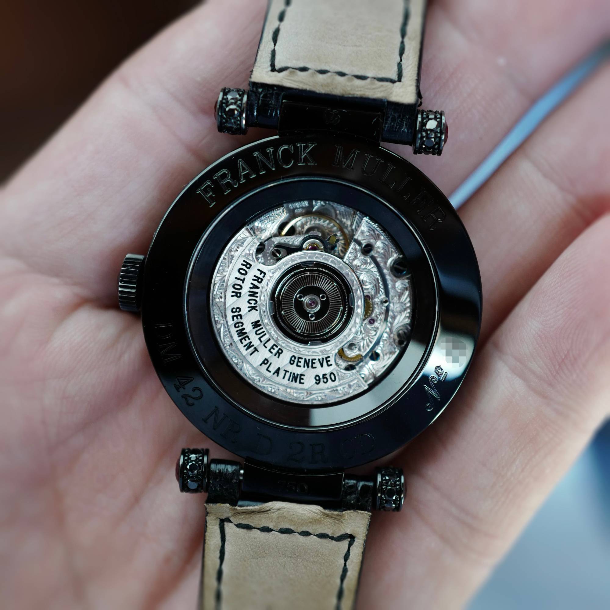 Franck Muller - Franck Muller White Gold Double Mystery with Black Diamonds and Sapphires - The Keystone Watches