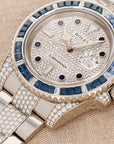 Rolex White Gold Submariner Diamond Sapphire Watch Ref. 116659SABR