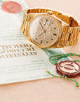 Rolex Yellow Gold Day-Date Ref. 18238 with Pave Diamonds and Sapphire Markers