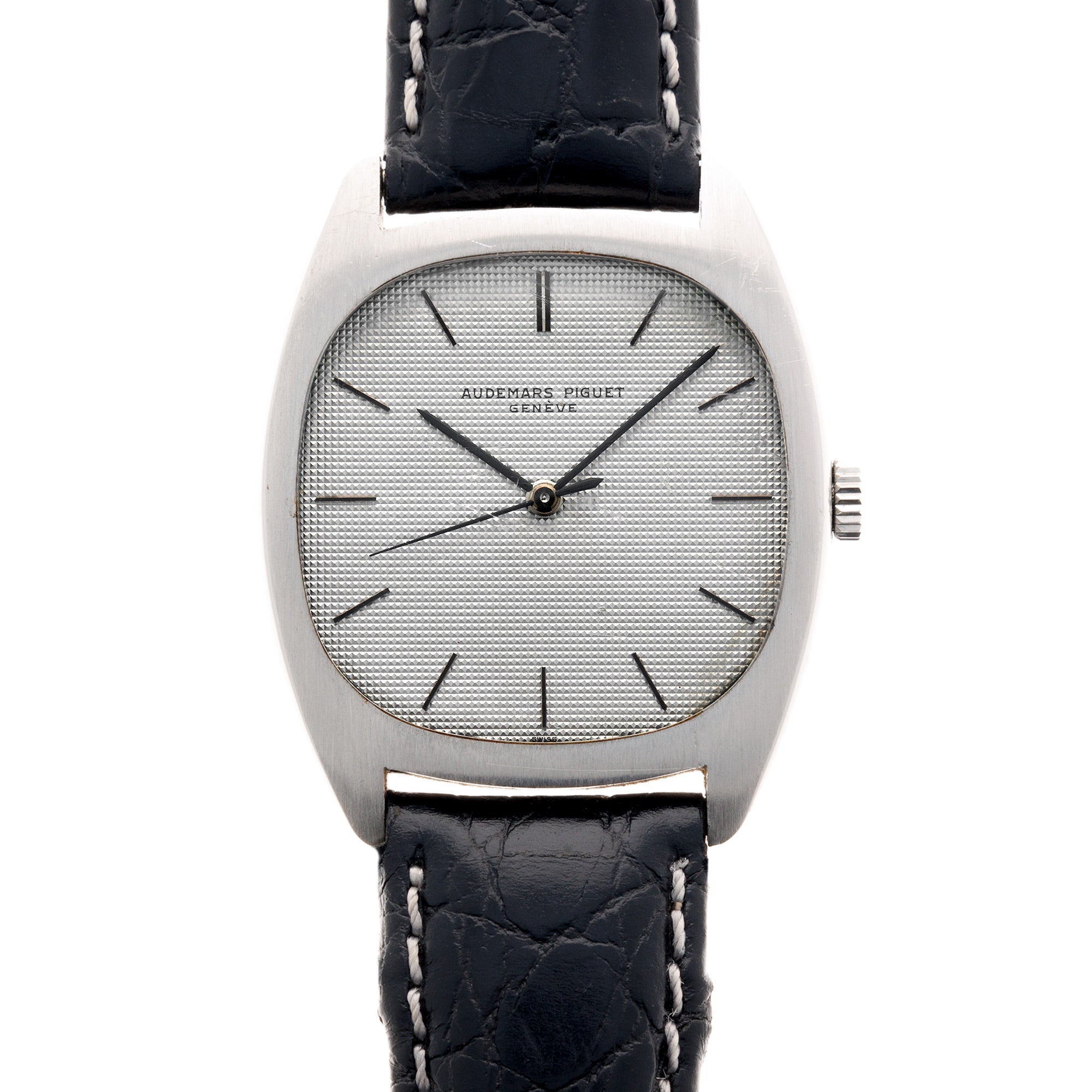 Audemars Piguet Steel Tonneau Watch Ref. 5369 with Hobnail Dial