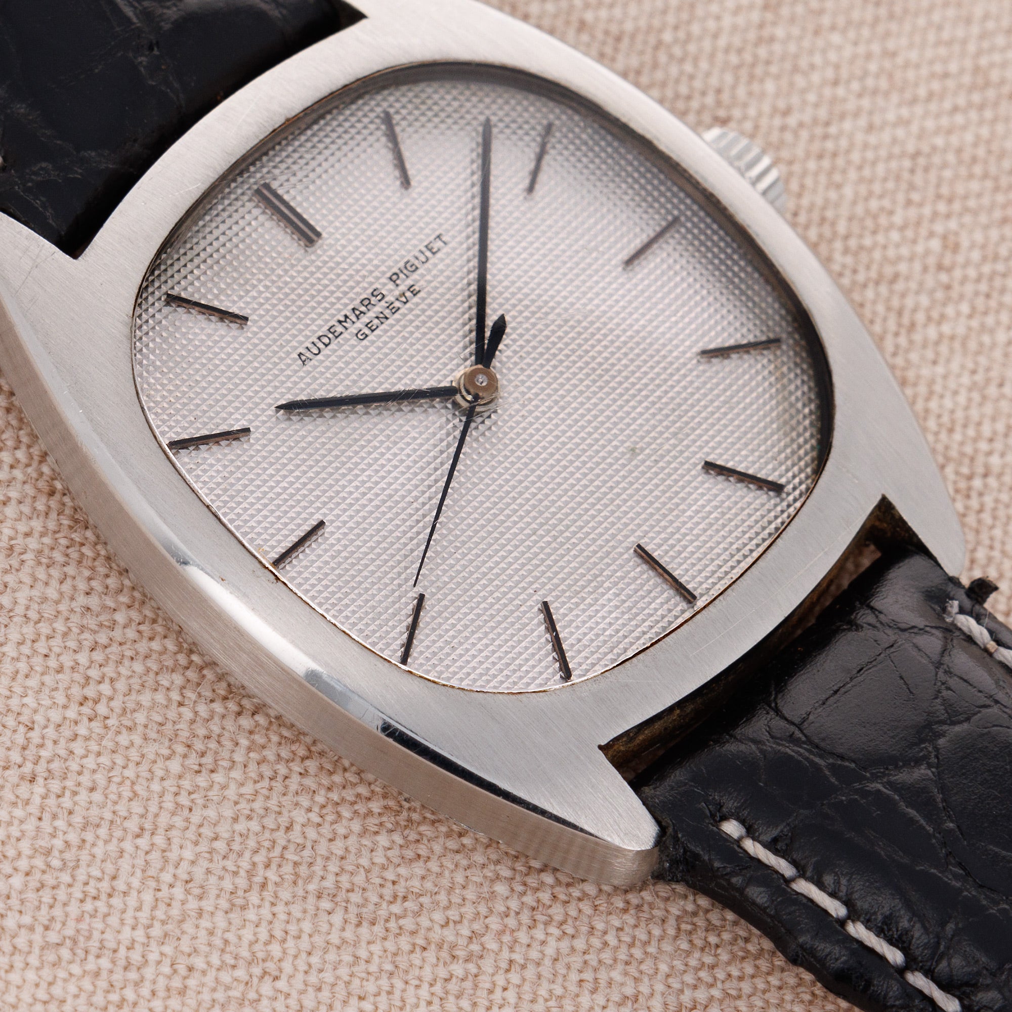 Audemars Piguet Steel Tonneau Watch Ref. 5369 with Hobnail Dial