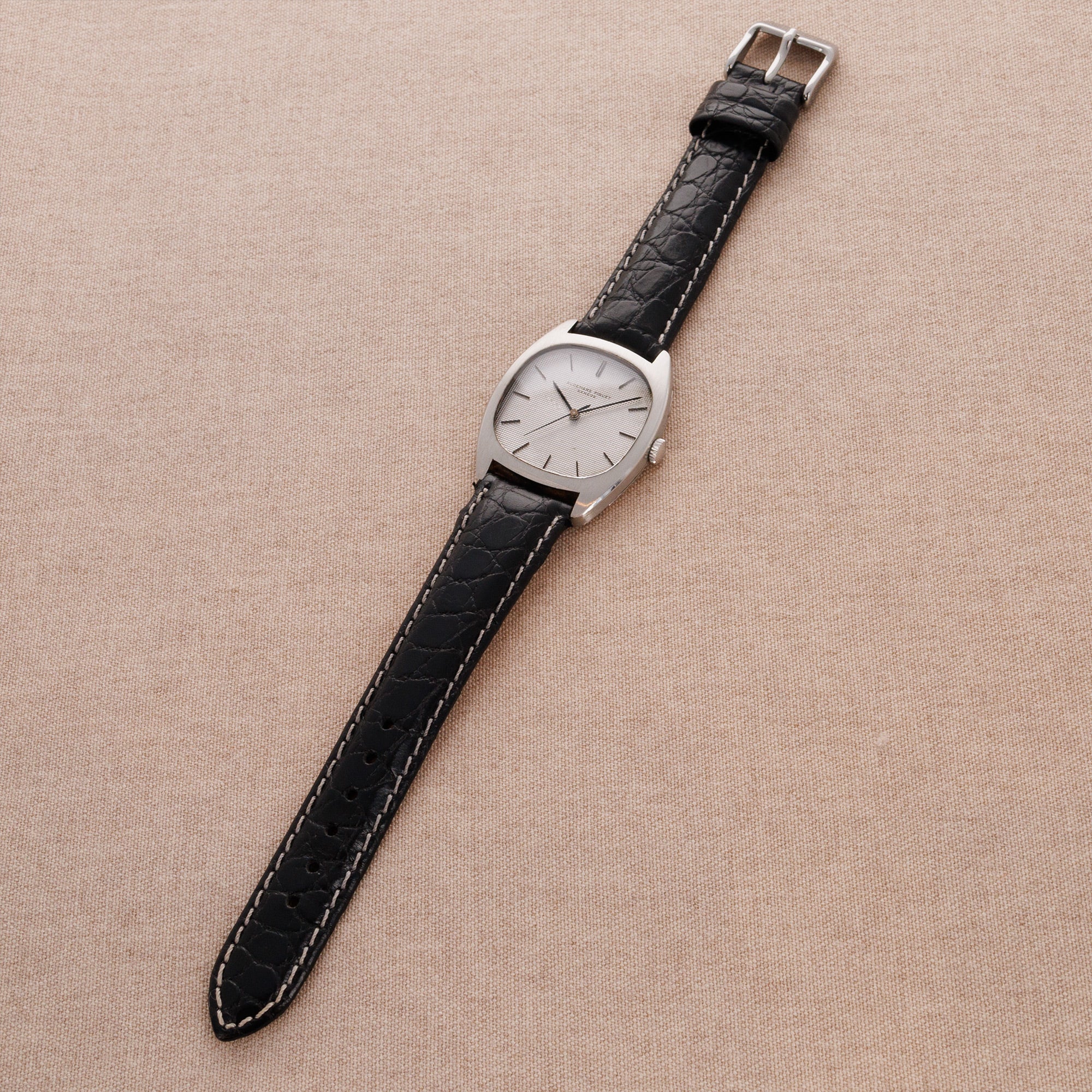 Audemars Piguet Steel Tonneau Watch Ref. 5369 with Hobnail Dial