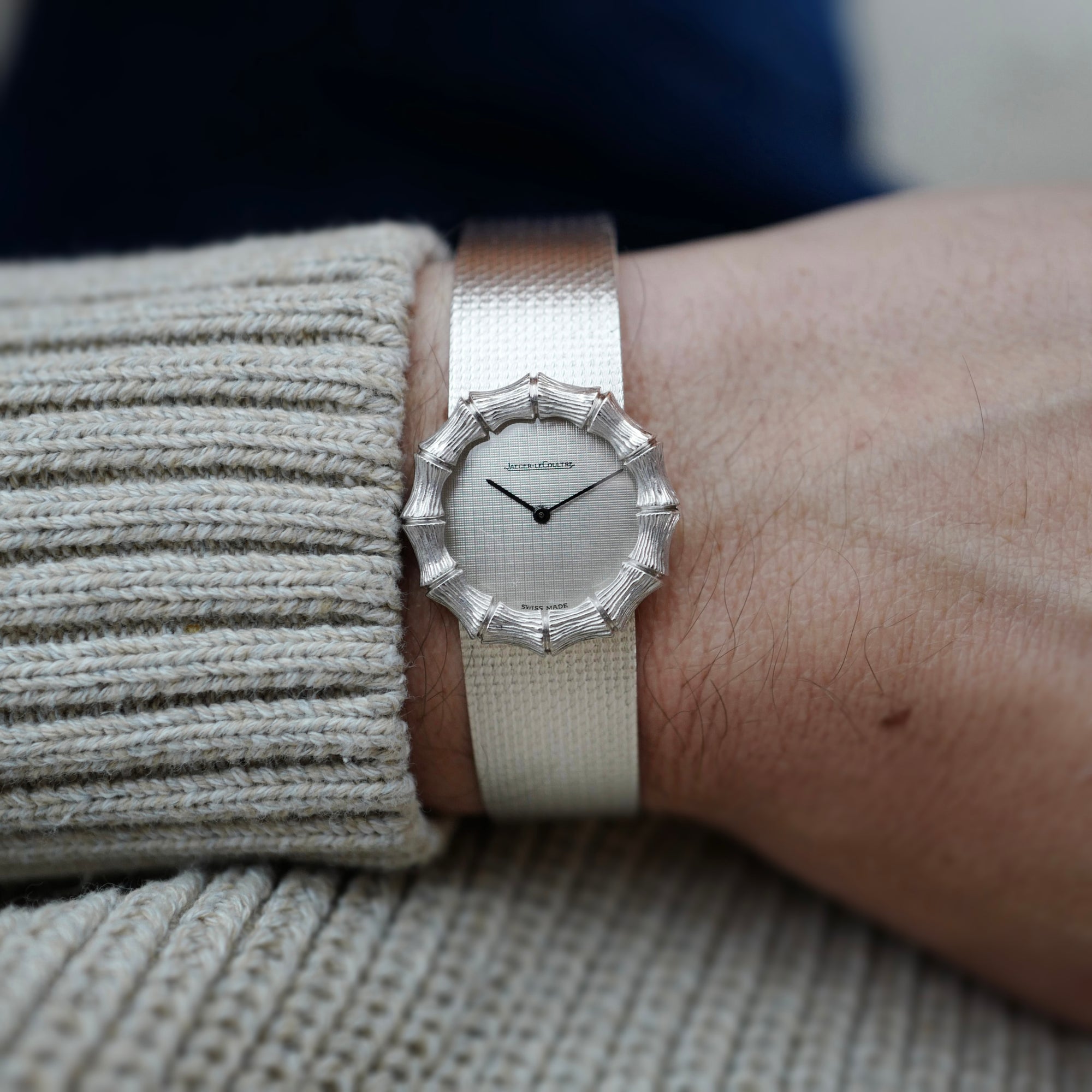 Jaeger Lecoultre White Gold Bamboo Watch