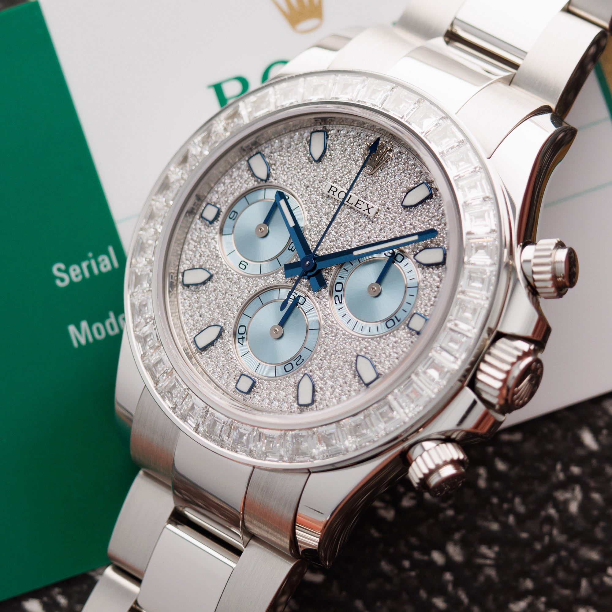 Rolex - Rolex Platinum Daytona Ref. 116576TBR with Baguette Diamonds - The Keystone Watches