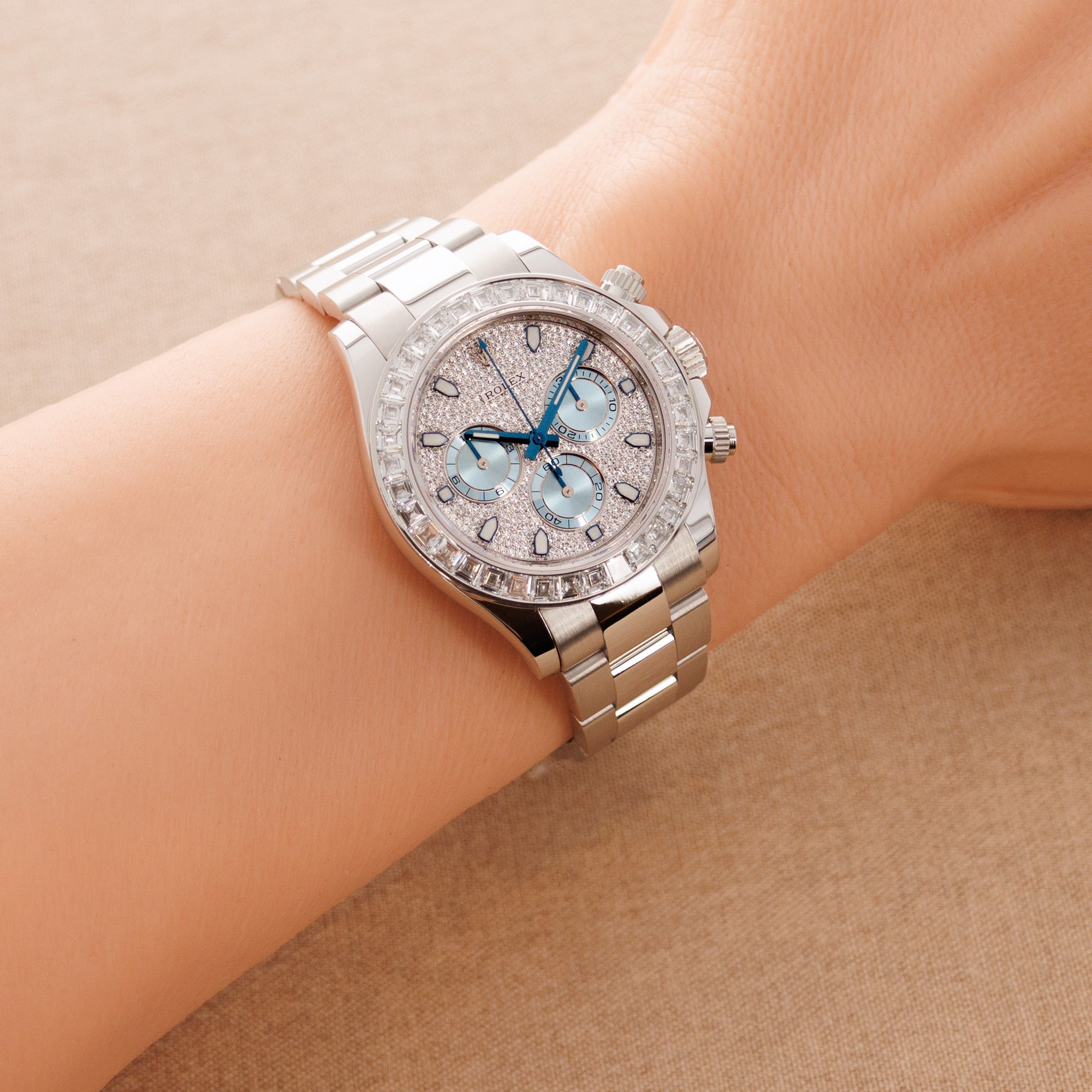Rolex - Rolex Platinum Daytona Ref. 116576TBR with Baguette Diamonds - The Keystone Watches