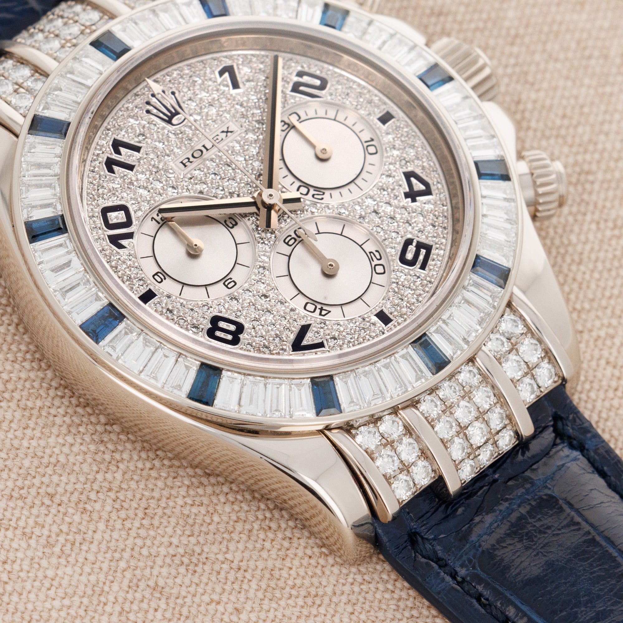 Rolex - Rolex White Gold Daytona Ref. 116599 with Diamonds and Sapphires - The Keystone Watches