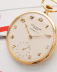 Patek Philippe Yellow Gold Pocket Watch Ref. 652 with Breguet Numerals Retailed by Tiffany & Co. Ref. 652/1