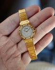 Cartier Yellow Gold Santos Round with Pave Diamond Dial