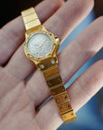 Cartier Yellow Gold Santos Round with Pave Diamond Dial