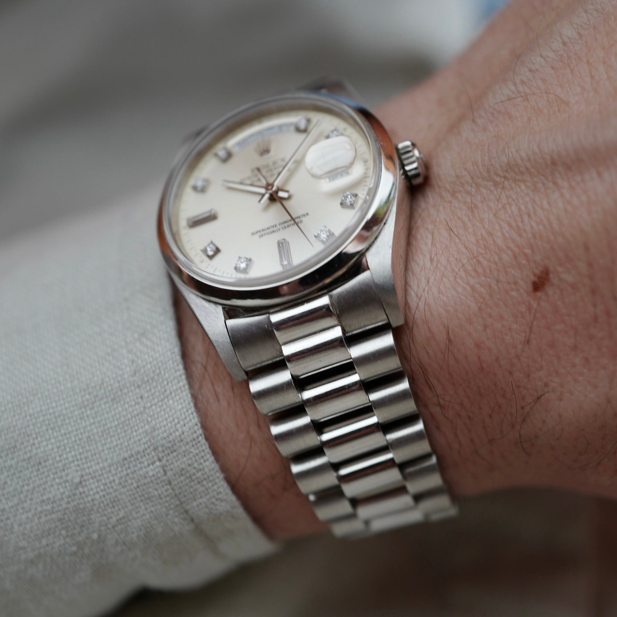 Rolex Platinum Day Date Smooth Bezel Ref. 18206