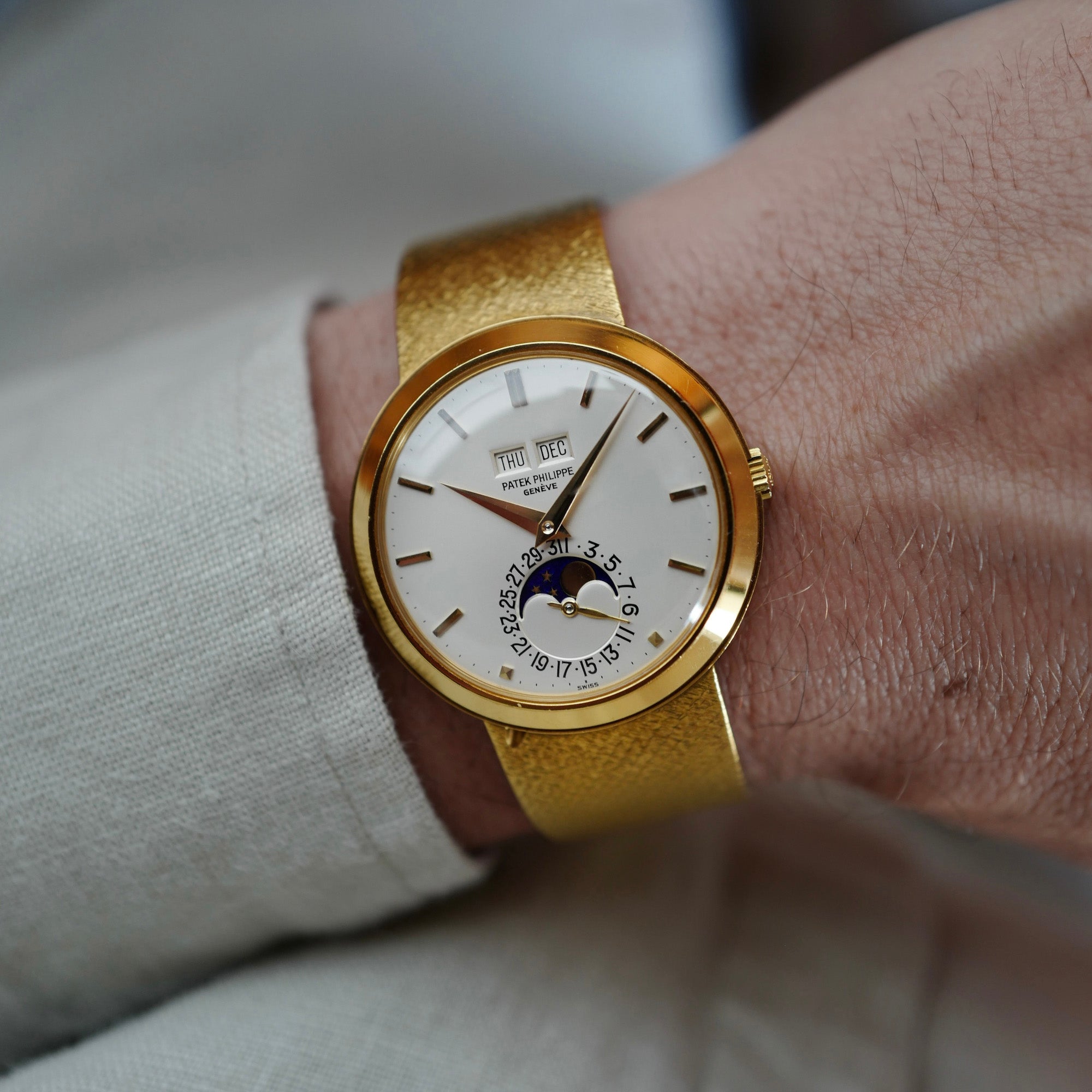 Patek Philippe - Patek Philippe Yellow Gold Perpetual Calendar Ref. 3448 on a Bracelet (Private Sale) - The Keystone Watches