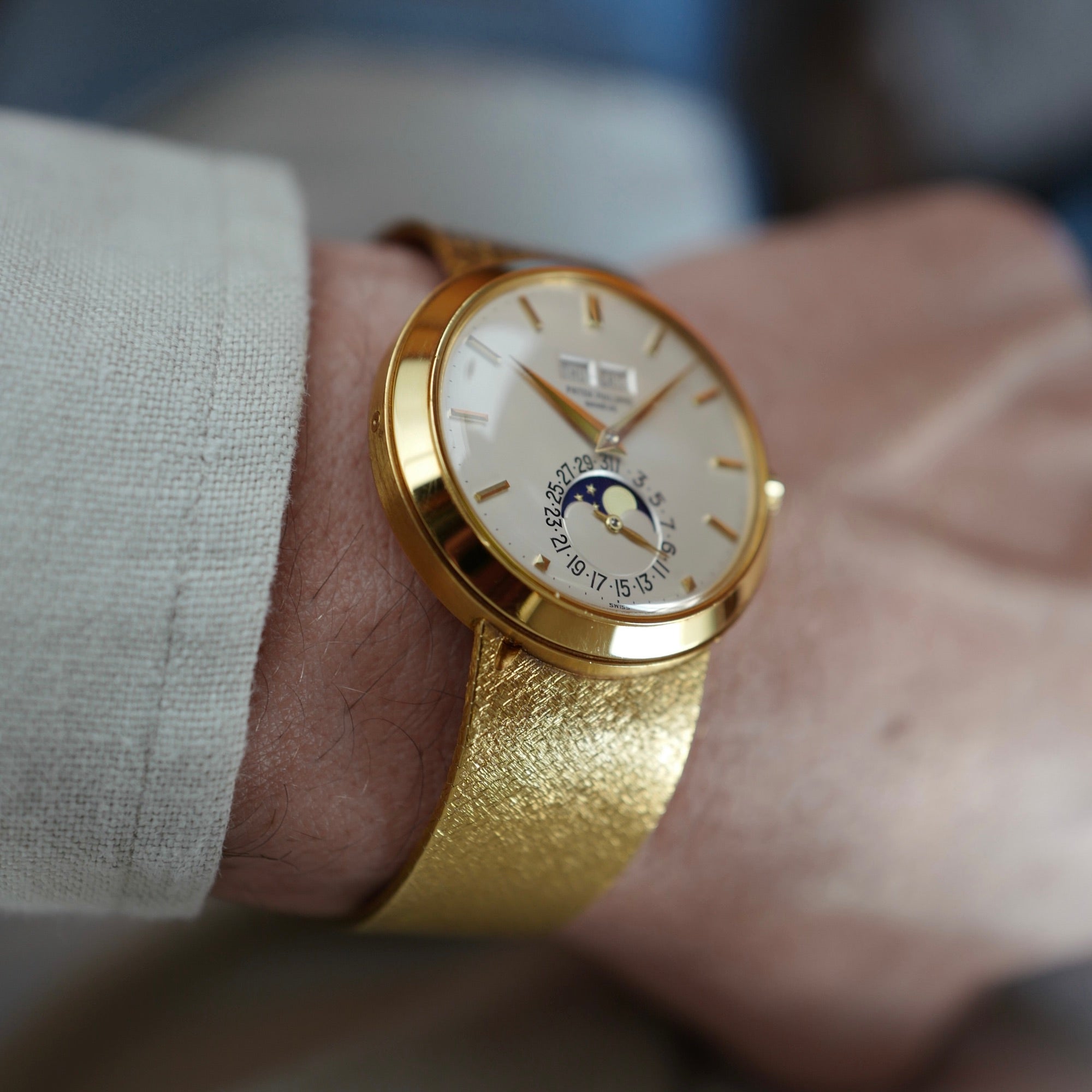 Patek Philippe - Patek Philippe Yellow Gold Perpetual Calendar Ref. 3448 on a Bracelet (Private Sale) - The Keystone Watches