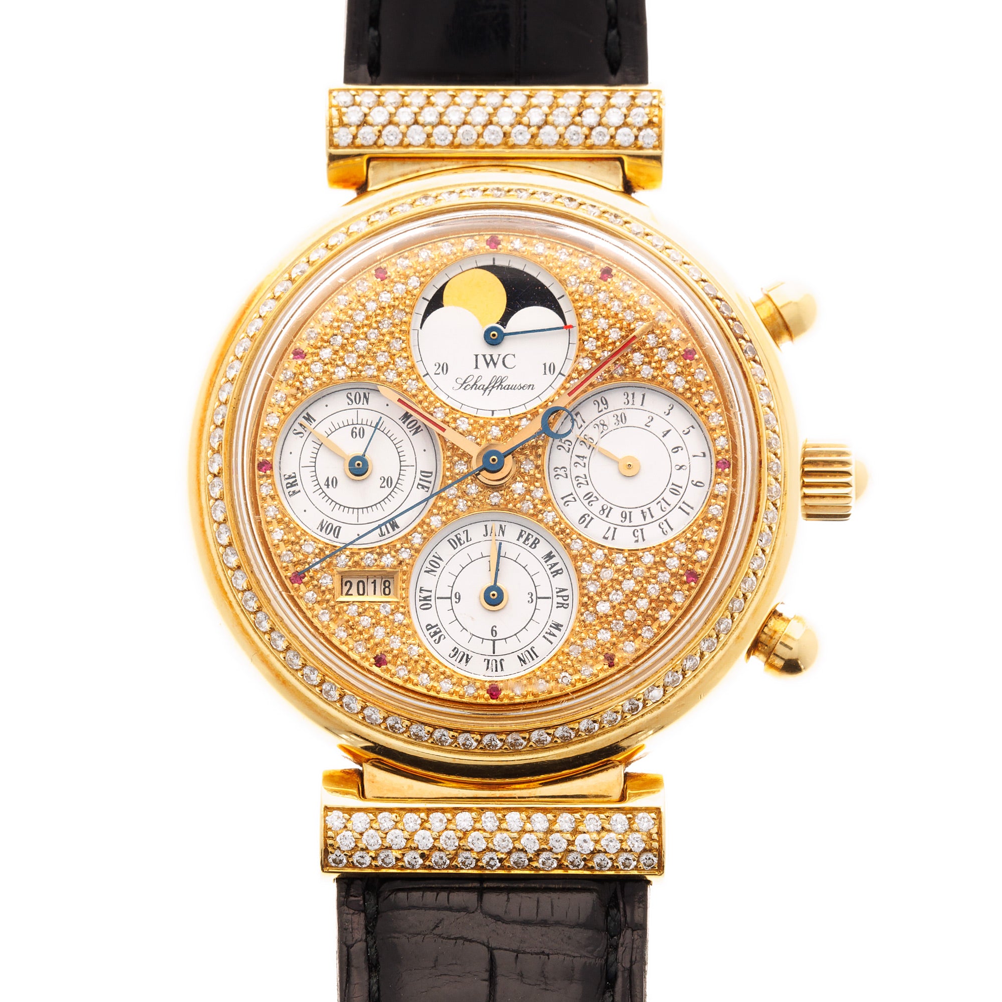 IWC - IWC Yellow Gold Perpetual Calendar Chronograph Da Vinci Ref. IW9253-05 - The Keystone Watches