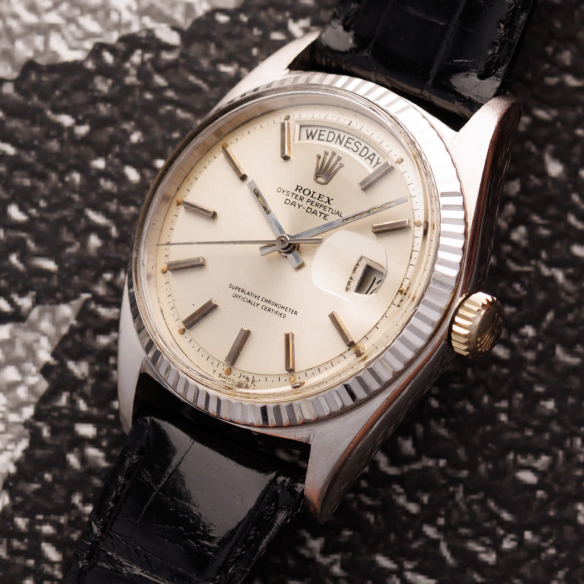 Vintage rolex day date white gold sale