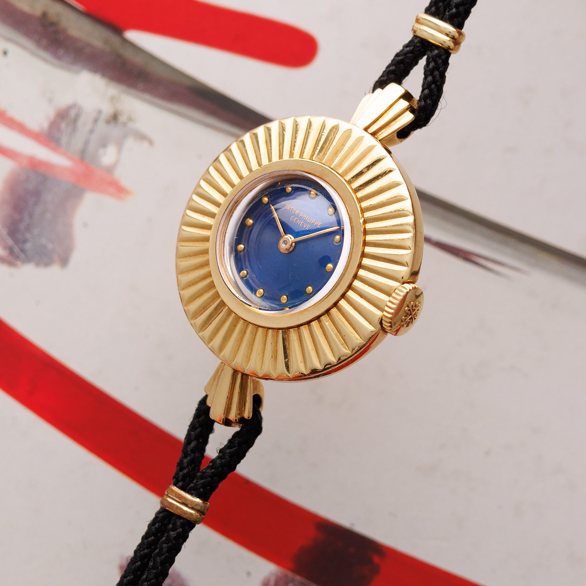Patek Philippe - Patek Philippe Yellow Gold Blue Enamel Cocktail Watch Ref. 3247 - The Keystone Watches