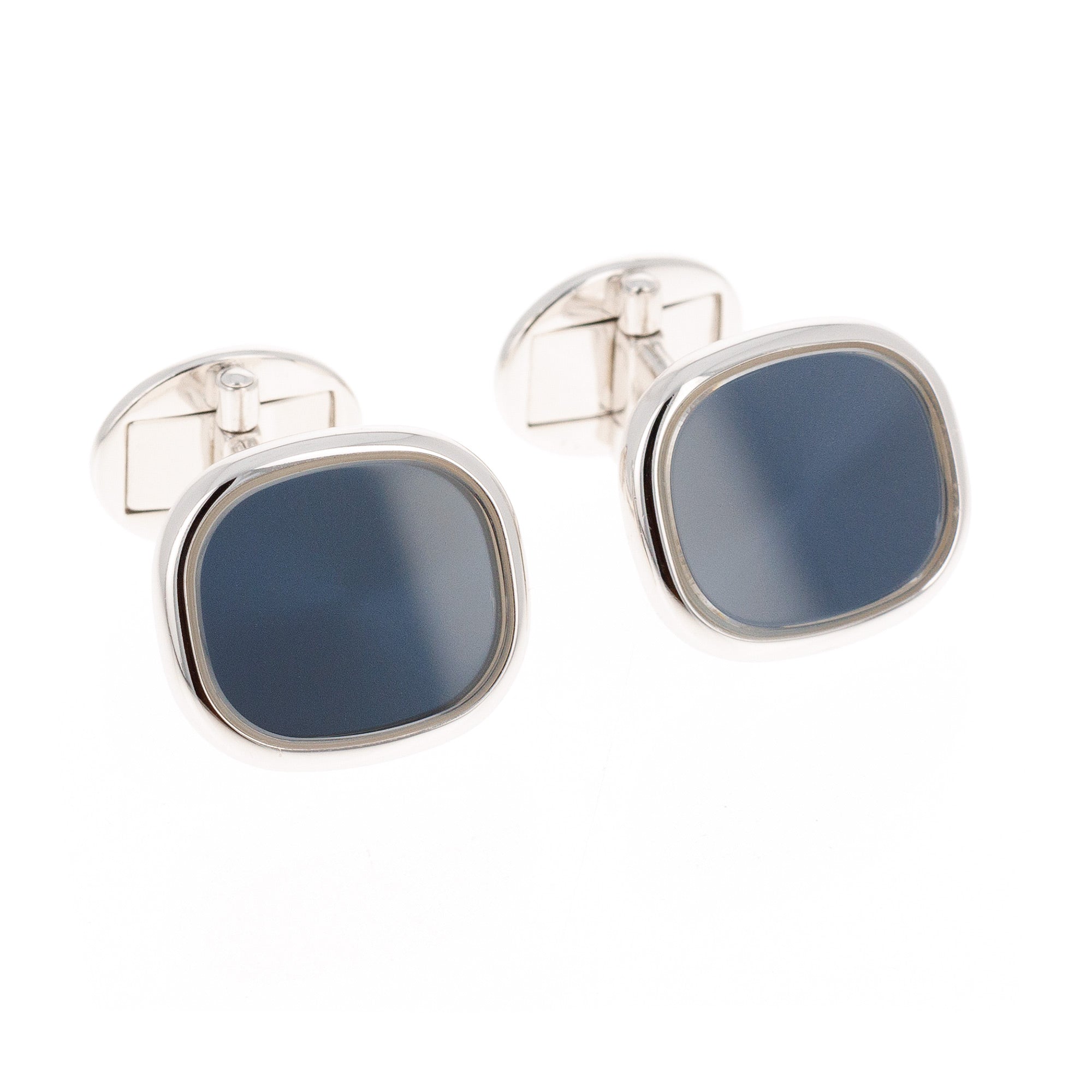 Patek Philippe White Gold and Blue Ellipse Cufflinks