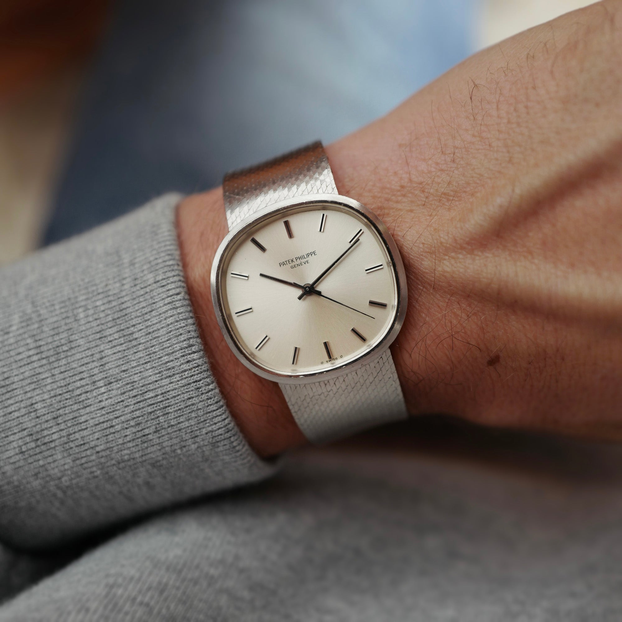 Patek Philippe White Gold Back Wind Golden Ellipse Ref. 3586