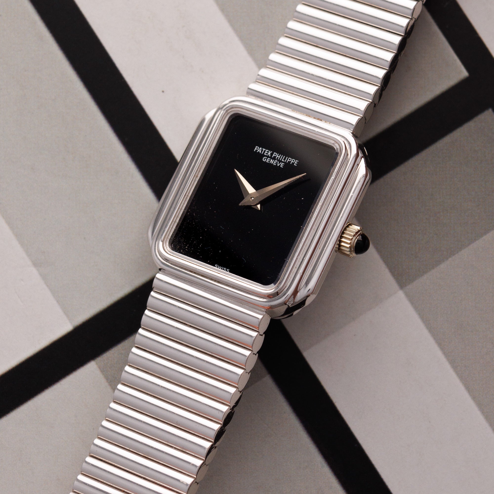 Patek White Gold and Onyx Integrated Watch Ref. 4429