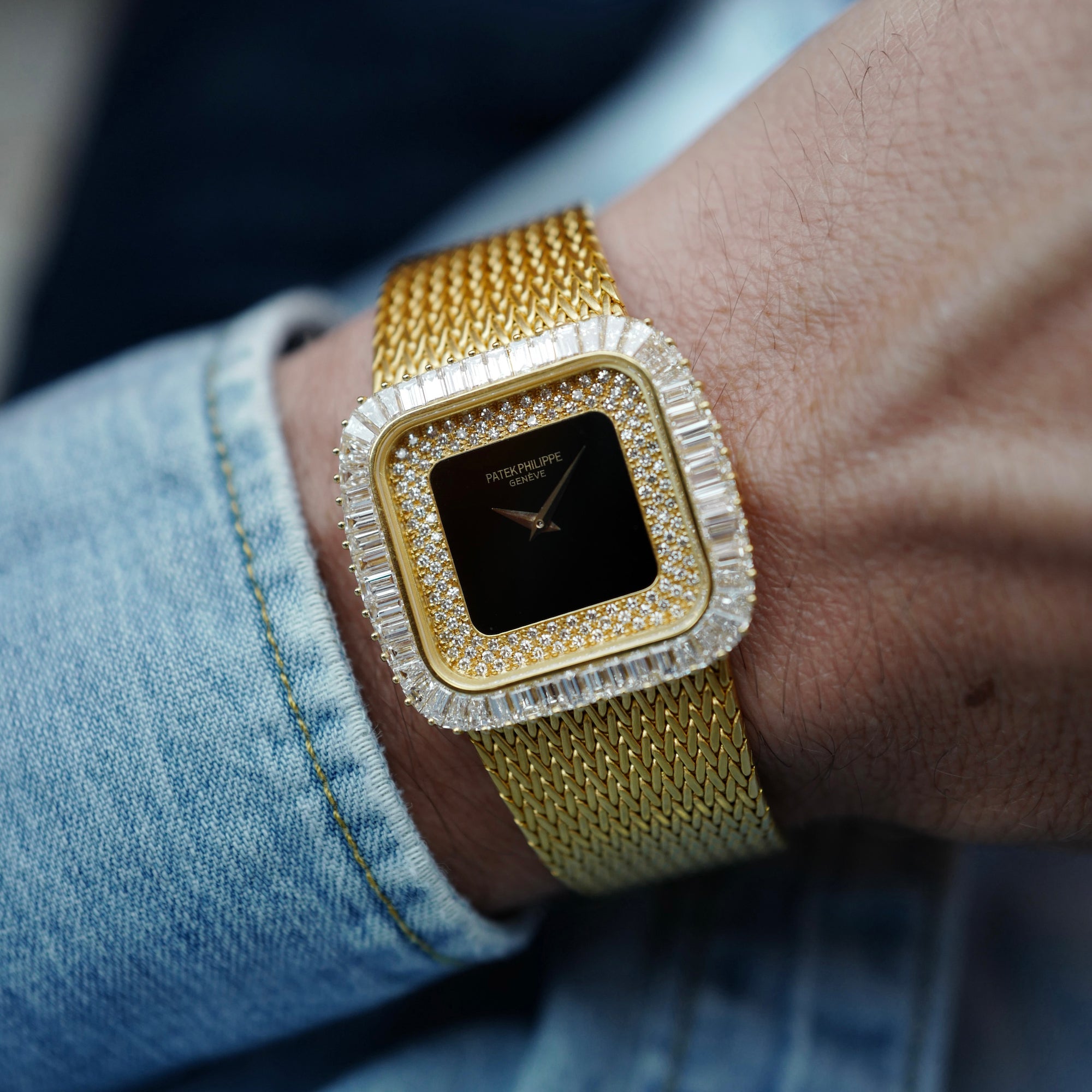 Patek Philippe Yellow Gold Diamond Onyx Watch Ref. 3625