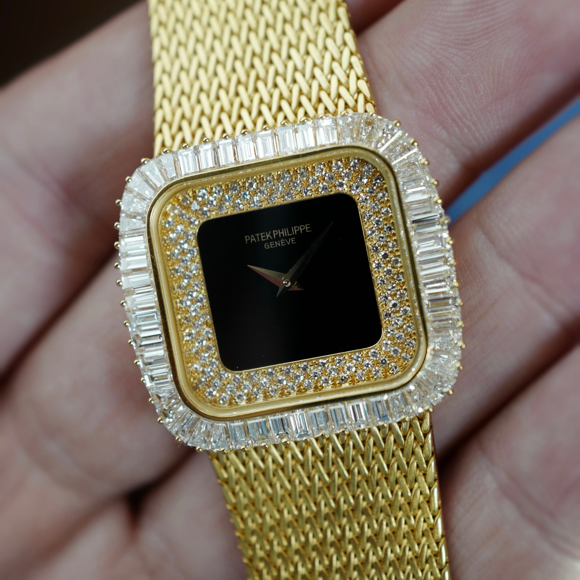 Patek Philippe Yellow Gold Diamond Onyx Watch Ref. 3625