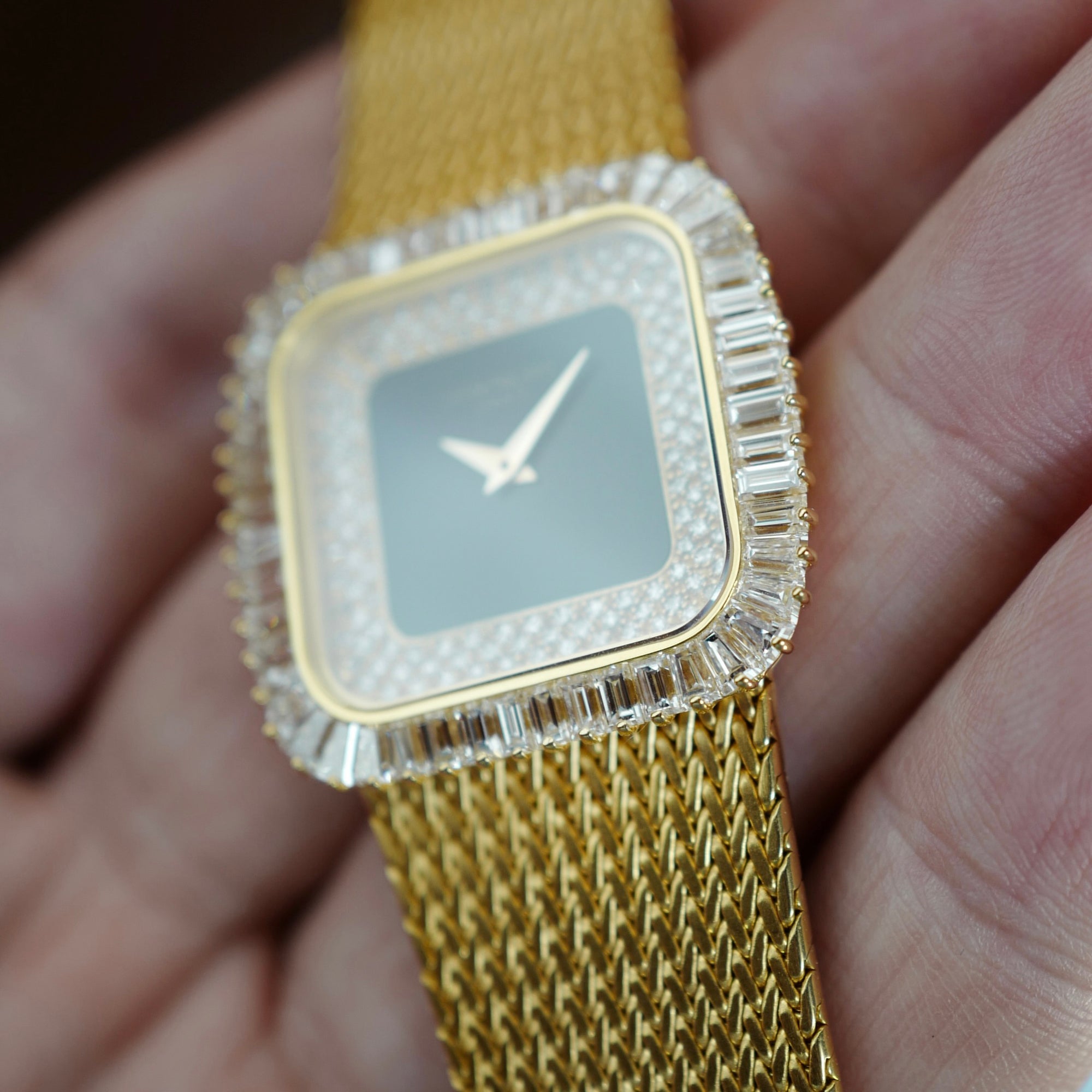 Patek Philippe Yellow Gold Diamond Onyx Watch Ref. 3625