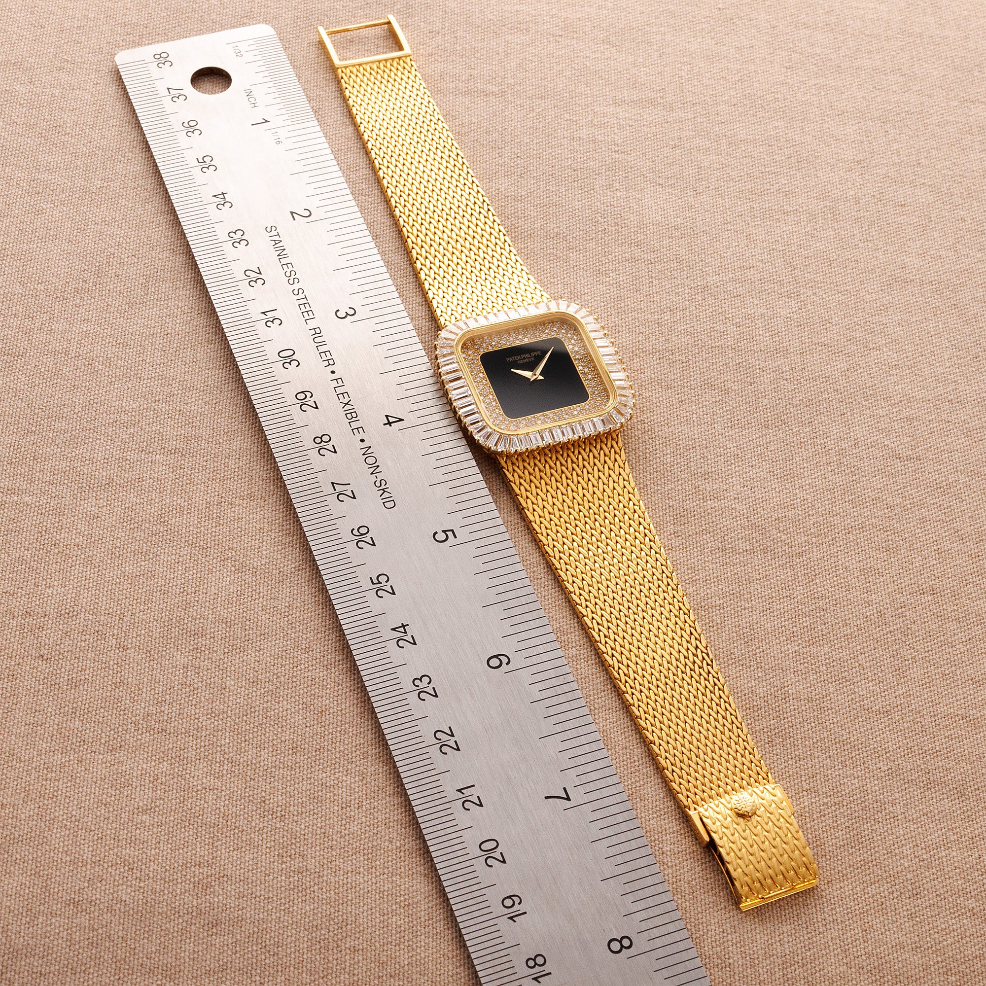 Patek Philippe Yellow Gold Diamond Onyx Watch Ref. 3625