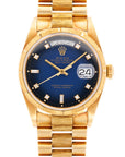 Rolex Yellow Gold Day-Date Ref. 18078 with Blue Vignette Dial