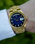 Rolex Yellow Gold Day-Date Ref. 18078 with Blue Vignette Dial